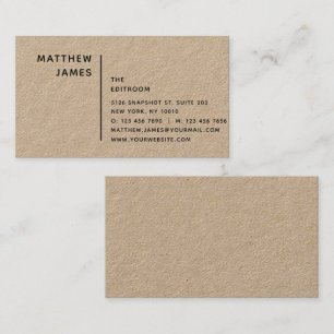 Simple Modern Minimal Black Kraft Business Card