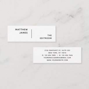 Simple Modern Minimal Black White Mini Business Card