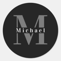 Simple Modern Minimal Black & White Monogram