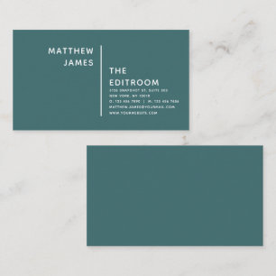 Simple Modern Minimal Blue White Business Card