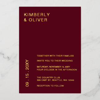 Simple Modern Minimal Burgundy Wedding