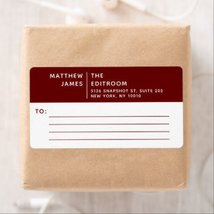 Simple Modern Minimal Burgundy White Business