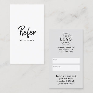 Simple Modern Minimal Business Logo Referral Card