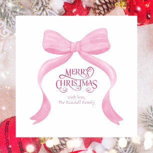 Simple Modern Minimal Christmas Bow Note Card