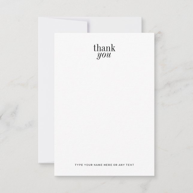 Simple Modern Minimal Elegant Thank You Card (Front)