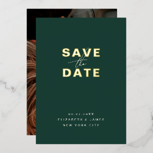 Simple Modern Minimal Emerald Green Save The Date 