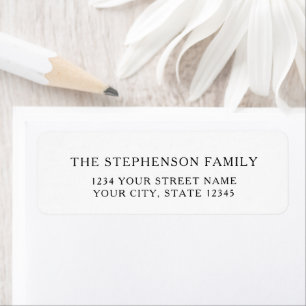 Simple Modern Minimal Family Return Address
