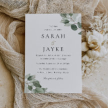 Simple Modern Minimal Green Leaf Wedding