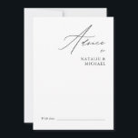 Simple Modern Minimal Handwriting Script Wedding Advice Card<br><div class="desc">Looking for a simple and elegant way to gather advice and wishes from your wedding guests? Look no further than our Simple Modern Minimal Handwriting Script Wedding Advice Card! Featuring a minimalist black and white design with a romantic and whimsical handwritten script, this card is perfect for any season or...</div>