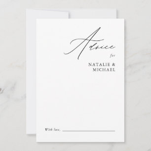 Simple Modern Minimal Handwriting Script Wedding Advice Card