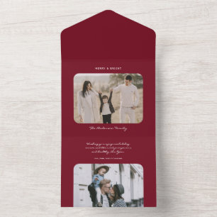 Simple modern minimal holiday greeting photos card