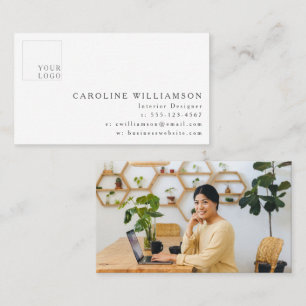Simple Modern Minimal Interior Designer Logo Business Card