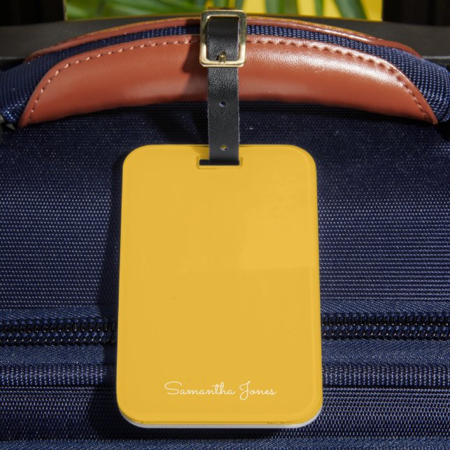 Simple Modern Minimal Ochre Luggage Tag (Front Insitu 2)