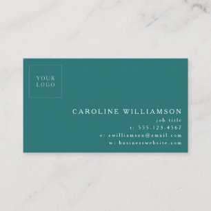 Simple Modern Minimal Professional Logo Emerald Business Card