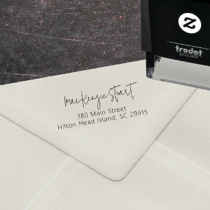 Simple Modern Minimal Return Address Script Self-inking Stamp