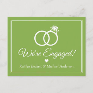 Simple Modern Minimal Ring Engagement Announcement Postcard