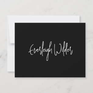 Simple Modern Minimal Script Typography Black Card