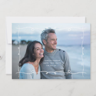 Simple MoDeRN MINIMAL SwirlS Photo Frame Wedding Save The Date