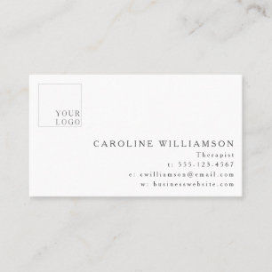 Simple Modern Minimal Therapist Logo Black White Business Card
