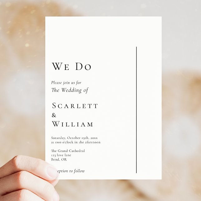 Simple Modern Minimal We Do Wedding Invitation (Creator Uploaded)
