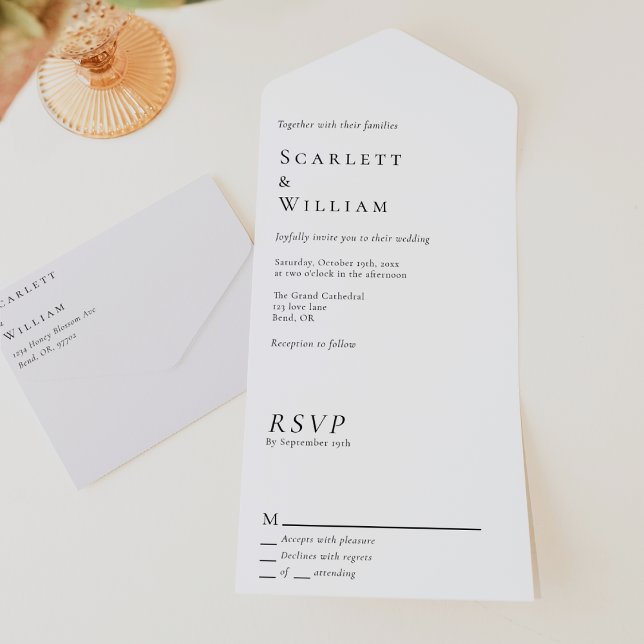 Simple Modern Minimal Wedding All In One Invitation (Creator Uploaded)