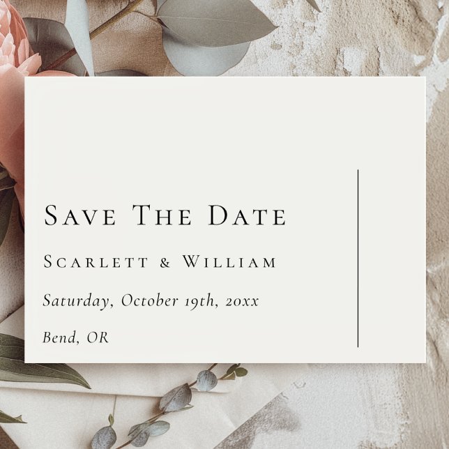 Simple Modern Minimal Wedding Flat Save The Date (Creator Uploaded)