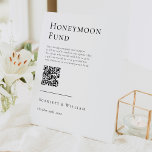 Simple Modern Minimal Wedding Honeymoon Fund Sign<br><div class="desc">This simple modern minimal wedding honey moon fund sign design is a timeless fusion of classic charm and contemporary simplicity. With a focus on minimalist style, this design features clean lines, neutral tones, and a sophisticated black and white palette, ensuring every detail exudes refined simplicity. Whether you're planning a traditional...</div>