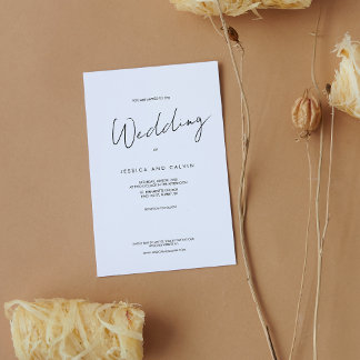 Simple Modern Minimal Wedding Invitation