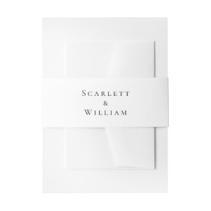 Simple Modern Minimal Wedding  Invitation Belly Band