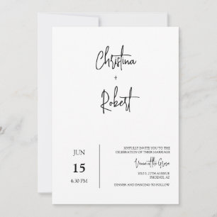 Simple Modern Minimal Wedding Photo QR Code RSVP Invitation