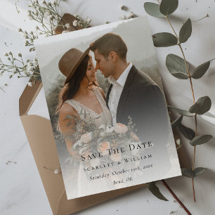 Simple Modern Minimal Wedding Photo Save The Date