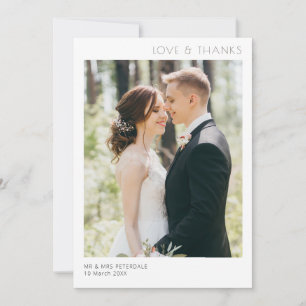 Simple modern minimal wedding thank you card