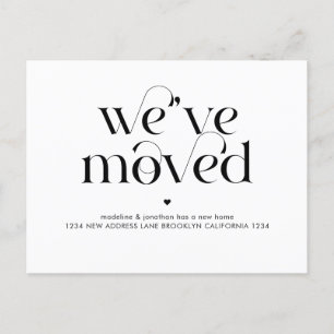 Simple Modern Minimal We've Moved Moving Announcement Postcard