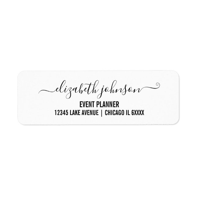 Simple Modern & Minimalist Address Label | White (Front)