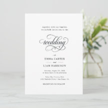Simple Modern Minimalist Black And White Wedding I