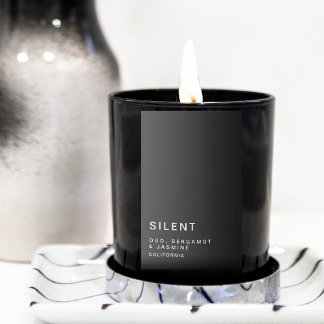 Simple Modern Minimalist Black Candle Label