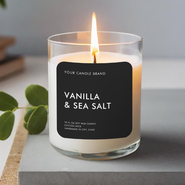 Simple Modern Minimalist Black Candle Label (Creator Uploaded)