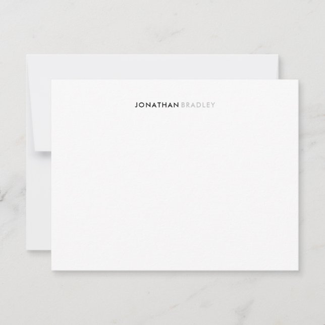 Simple Modern Minimalist Black Grey Full Name Card (Front)