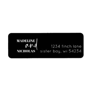 Simple Modern Minimalist Black Return Address