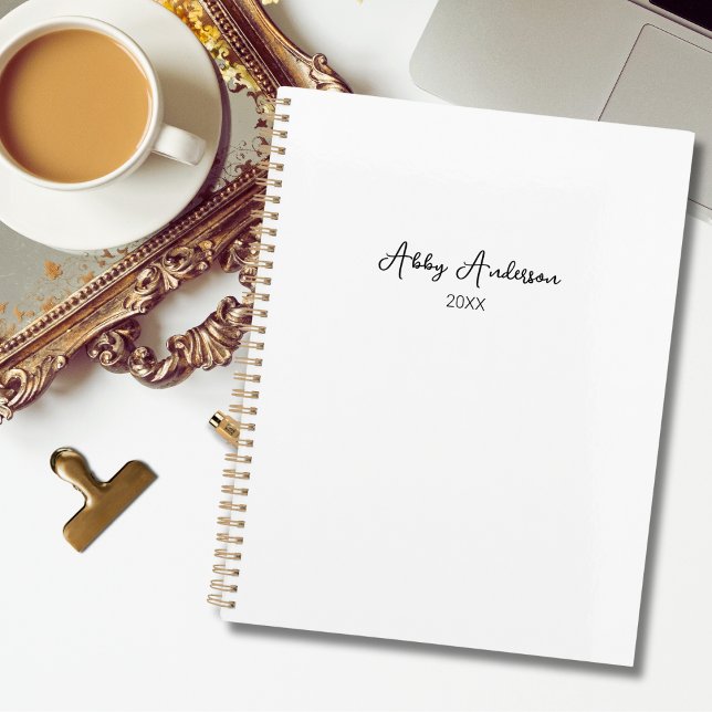 Simple Modern Minimalist Black Script | White Planner (Creator Uploaded)