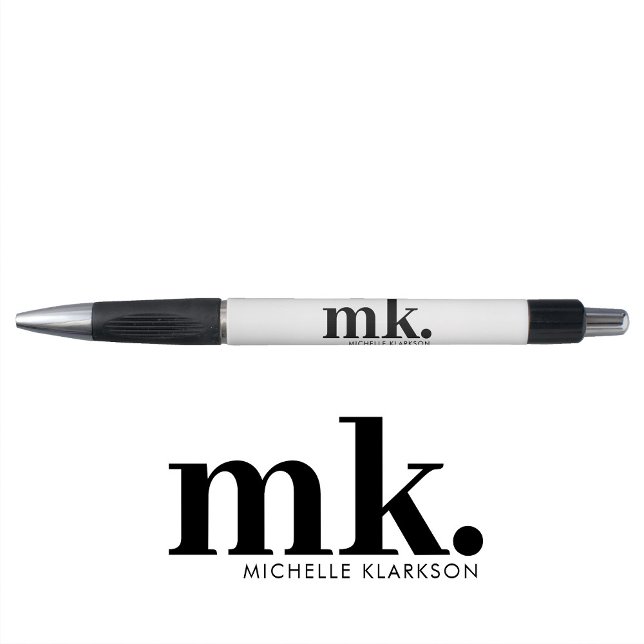 Simple Modern Minimalist Black White Monogram  (Simple Modern Minimalist Black White Monogram Pen)