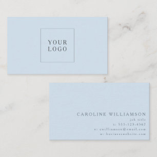 Simple Modern Minimalist Blue Professional Logo Business Card