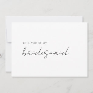 Simple Modern Minimalist Bridesmaid Proposal Card