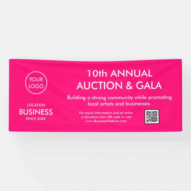 Simple Modern Minimalist Business Logo Magenta Banner (Horizontal)