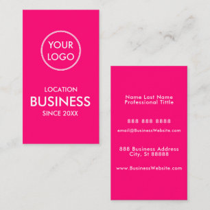 Simple Modern Minimalist Business Logo Magenta Card