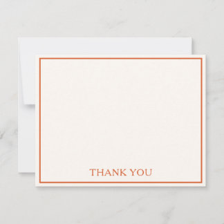 Simple Modern Minimalist Chic Orange Thank You Card