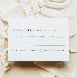 Simple Modern Minimalist Classic Serif Clean RSVP Invitation