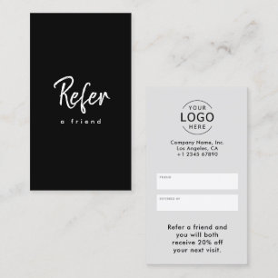 Simple Modern Minimalist Company Logo Referral Card