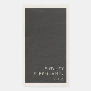 Simple Modern Minimalist Custom Wedding Black Napkin
