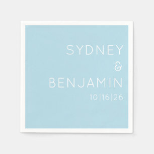 Simple Modern Minimalist Custom Wedding Light Blue Napkin